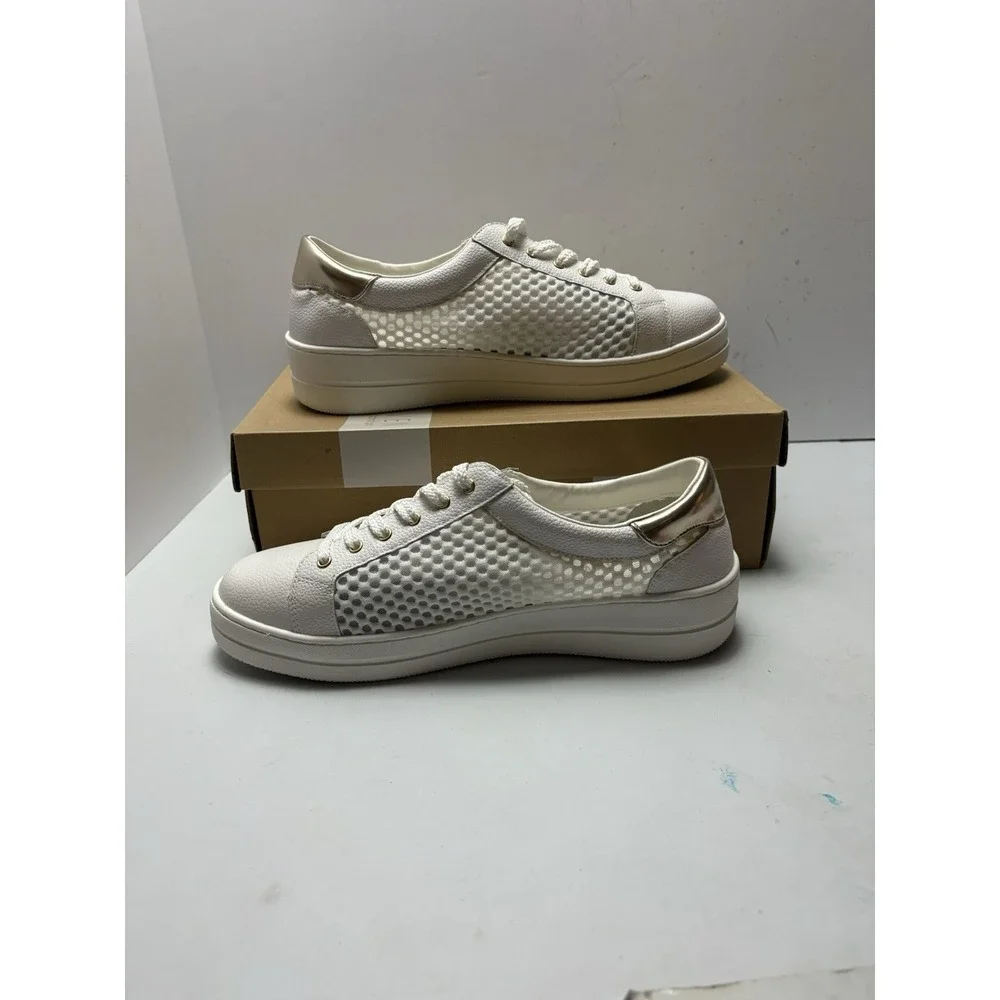 Steven By Steven Madden White Gold Women's Lace‎ Casual Comfort Sneakers 10 - Picture 2 of 6